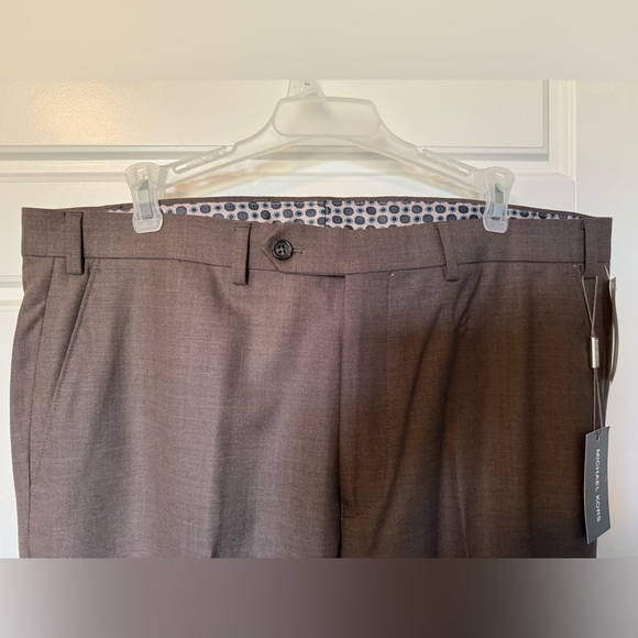 NWT Men’s Michael Kors Matisse Medium Brown Dress Pants Flat front, 36W x 32L - Picture 5 of 7